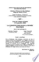 La constitution dans la pensée politique