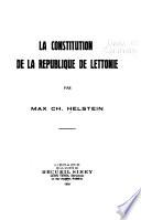 La constitution de la république de Lettonie