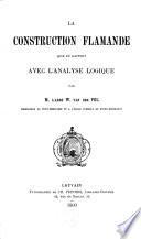 La construction flamande mise en rapport avec l'analyse logique