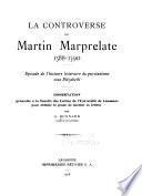 La controverse de Martin Marprelate, 1588-1590