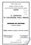 La corruption du fonctionnaire public béninois