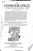 La Cosmographie Universelle De Tout Le Monde