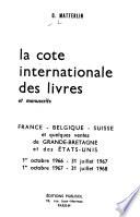 La Cote internationale des livres et manuscrits
