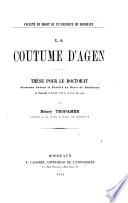 La coutume d'Agen