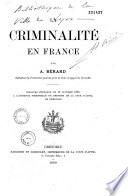 La criminalité en France
