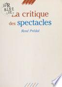 La Critique des spectacles