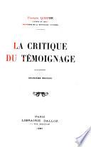 La critique du témoignage