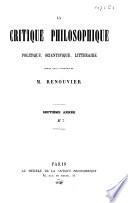 La critique philosophique, politique, scientifique, littéraire