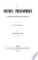 La critique philosophique, politique, scientifique, littéraire