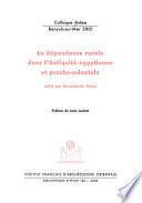 La dépendance rurale dans l'antiquité égyptienne et proche-orientale