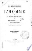 La descendance de l'homme et la sélection sexuelle