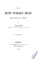 La dette publique belge de 1830 à 1882