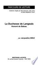 La duchesse de Langeais, Honoré de Balzac