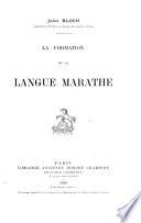 La formation de la langue marathe