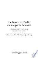 La France et l'Italie au temps de Mazarin