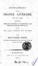La France littéraire contenant les auteurs français de 1771 à 1796