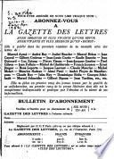 La Gazette des lettres