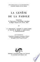 La genèse de la parole