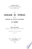 La géologie du pétrole et la recherche des gisements pétrolifères en Algérie