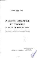 La gestion économique et financière