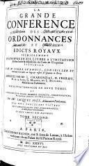 La grande conference des ordonnances et édicts royaux...
