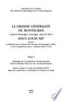 La grande généralité de Montauban sous Louis XIV