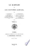 La Kabylie et les coutumes kabyles. 3
