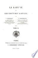 La Kabylie et les coutumes kabyles