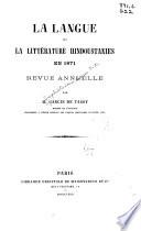 La langue et la littérature hindoustanies en 1871