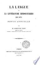 La langue et la littérature hindoustanies en ...