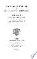 La langue harari et les dialectes éthiopiens du Gouraghê