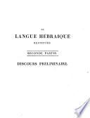 La Langue hebraique restituée et le Veritable Sens des mots hébreux