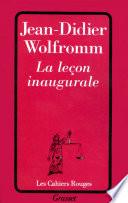 La leçon inaugurale