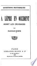 La lèpre en occident avant les croisades