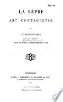 La lèpre est contagieuse