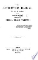 La Letteratura italiana esposta alla gioventù per via d'esempj