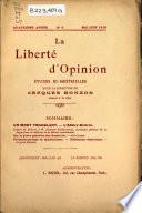 La Liberté d'opinion ...