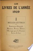 La Librairie française; les livres de l'année