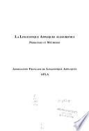 La linguistique appliquée aujourd'hui