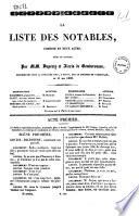 La liste des notables comedie en deux actes, melee de couplets par MM. Dupeuty et Alexis de Comberousse