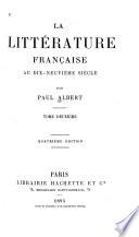 La littérature française au dix-neuvième siècle