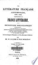 La littérature française contemporaine: 19de siècle