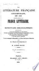 La littérature française contemporaine. XIXe siècle
