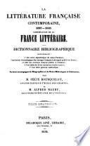 La littérature française contemporaine. XIXe siècle