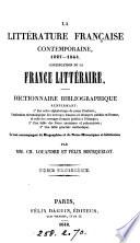 La littérature française contemporaine. XIXe siècle