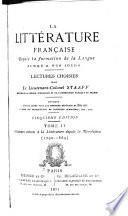 La littérature française depuis la formation de la langue jusqu'à nos jours: 2. ptie. Auteurs enlevés à la littérature depuis la restauration (1830-1869) 1874