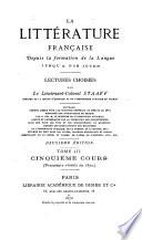 La Litterature Française depuis la formation de la langue jusqu'à nos Jours