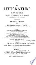 La littérature française depuis la formation de la langue jusqu'à nos jours