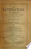 La littérature française depuis la formation de la langue jusqu'a nos jours