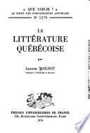 La littérature québécoise